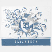 Couverture Polaire volley gris bleu poussiéreux étoiles décoration sp (Devant (Horizontal))