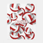 Couverture Polaire volley gris rouge filles salle de sport décor (Devant)