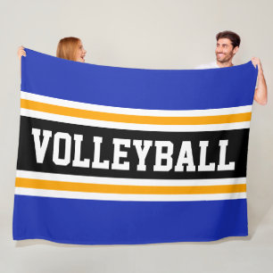 Couverture Polaire VOLLEYBALL amusant Marine Bleu Jaune Bleu Bleu Ble