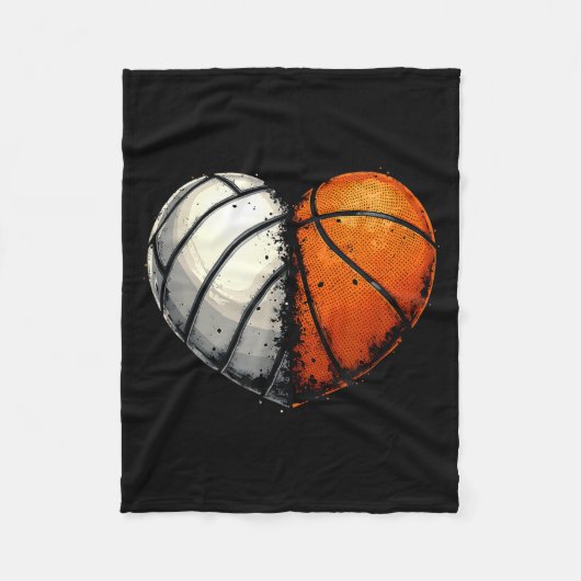 Couverture Polaire Volleyball Basketball Ball Heart Srts Lover Valent (Devant)