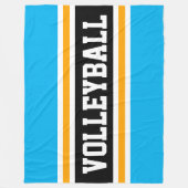 Couverture Polaire VOLLEYBALL ciel clair Bleu Jaune Bande Noire (Devant)
