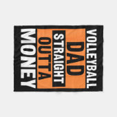 Couverture Polaire Volleyball Dad Straight Outta Money Funny Srts Par (Devant (Horizontal))