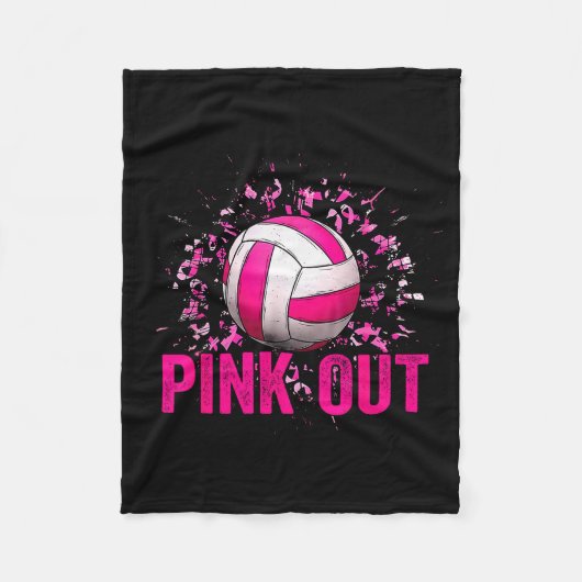 Couverture Polaire Volleyball Game Day Nk Out Breast Cancer Awareness (Devant)