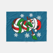Couverture Polaire Volleyball Santa Hat Snowman Xmas Funny Volleyball (Devant (Horizontal))
