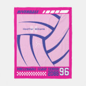 Couverture Polaire Volleyball Team Senior Night Gift Futuristic Y2K (Devant)