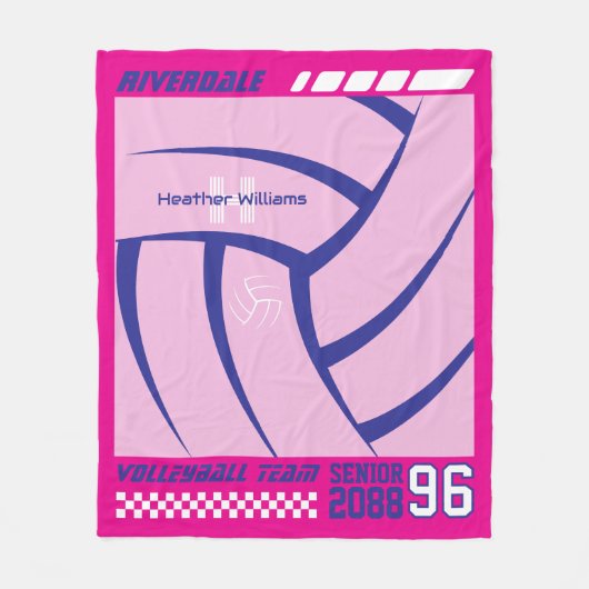 Couverture Polaire Volleyball Team Senior Night Gift Futuristic Y2K (Devant)
