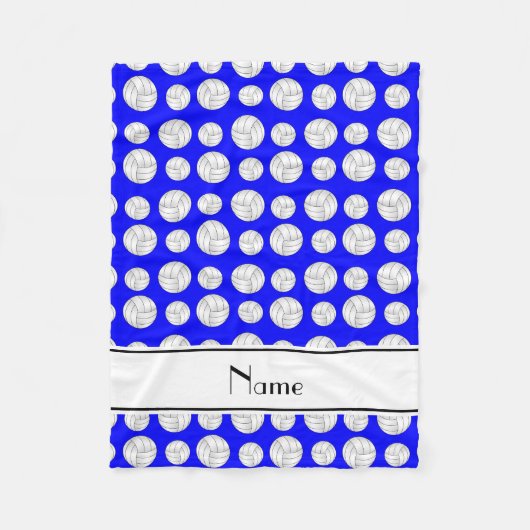 Couverture Polaire Volleyballs bleus au néon nommés faits sur (Devant)