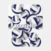 Couverture Polaire volleyballs gris marine filles salle de sport déco (Devant)