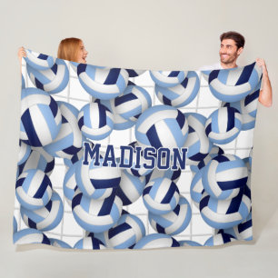 Couverture Polaire Volleyballs motif w net bkgrd marine lt bleu