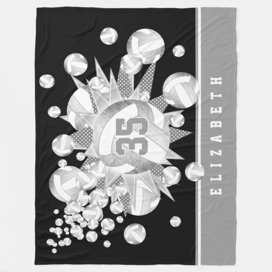 Couverture Polaire volleybals et étoiles d'argent gris (Devant)