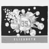 Couverture Polaire volleybals et étoiles d'argent gris (Devant (Horizontal))