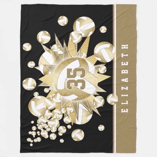 Couverture Polaire volleybals et étoiles d'or croustillants (Devant)