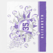 Couverture Polaire volleybals et étoiles gris lilas (Devant)