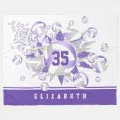 Couverture Polaire volleybals et étoiles gris lilas (Devant (Horizontal))