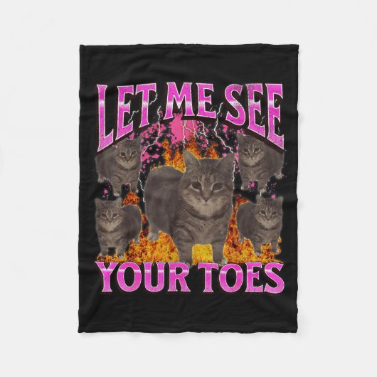 Couverture Polaire Vos orteils drôle de chat mème contrefaçon graphiq (Devant)