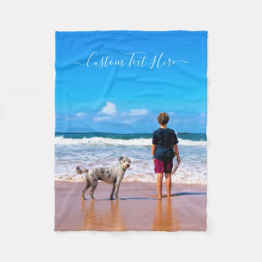 Couverture Polaire Votre Animal Photo Bébé Toison Blanket Texte Perso (Devant)
