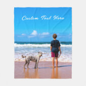 Couverture Polaire Votre cache en polaire photo avec texte personnali (Devant)