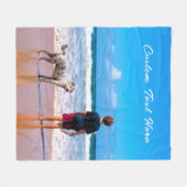 Couverture Polaire Votre cache en polaire photo avec texte personnali (Devant (Horizontal))