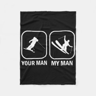 Couverture Polaire Votre Homme Mon Homme Drôle Biathlète Ski Tirer Sp