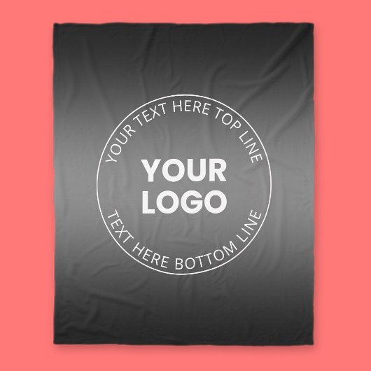 Couverture Polaire Votre logo avec dégradé noir et blanc modifiable