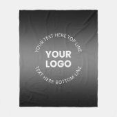 Couverture Polaire Votre logo avec dégradé noir et blanc modifiable (Devant)