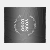 Couverture Polaire Votre logo avec dégradé noir et blanc modifiable (Devant (Horizontal))