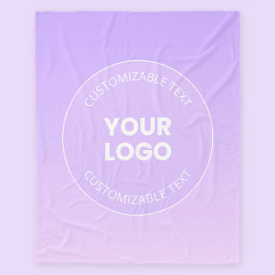 Couverture Polaire Votre logo Dégradé Ombre de la lavande subtile