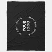 Couverture Polaire Votre logo et votre texte | Noir (Devant)