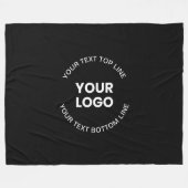 Couverture Polaire Votre logo et votre texte | Noir (Devant (Horizontal))