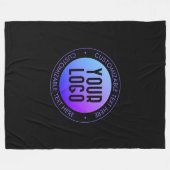 Couverture Polaire Votre logo & moderne bleu & violet Ombre dégradant (Devant (Horizontal))