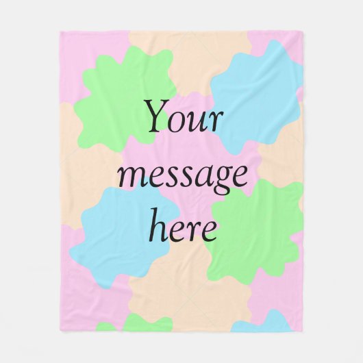 Couverture Polaire Votre message ici ajouter un nom de texte boho col (Devant)
