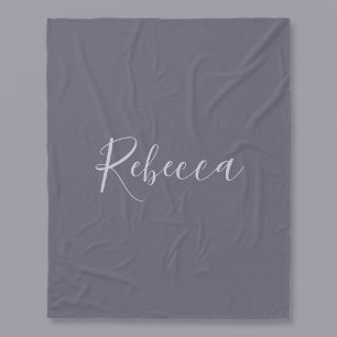 Couverture Polaire Votre nom Élégant script de lavande sur le viole