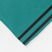 Couverture Polaire Votre nom et manuscrit noir et blanc turquoise (Coin)