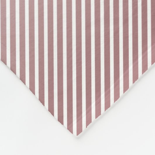 Couverture Polaire Votre nom | Ombre Rose mince et bandes blanches (Coin)