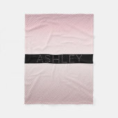 Couverture Polaire Votre nom | Ombre Rose mince et bandes blanches (Devant)
