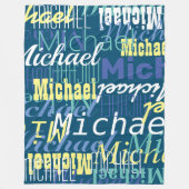 Couverture Polaire Votre nom répète, couleurs personnalisées (Devant)