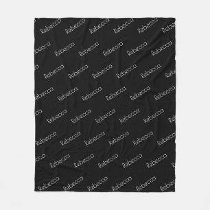Couverture Polaire Votre nom Style blanc moderne sur noir