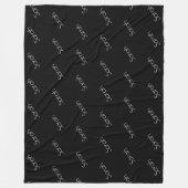 Couverture Polaire Votre nom | Style blanc moderne sur noir (Devant)