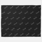 Couverture Polaire Votre nom | Style blanc moderne sur noir (Devant (Horizontal))