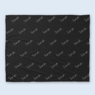 Couverture Polaire Votre nom Style blanc moderne sur noir