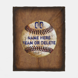 Couverture Polaire Votre numéro, équipe, nom de joueur Baseball Blank