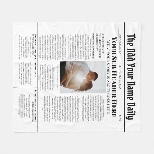 Couverture Polaire Votre propre article d'actualité de première page  (Devant (Horizontal))