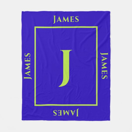 Couverture Polaire Votre propre nom, initiale et monogramme couleur (Devant)