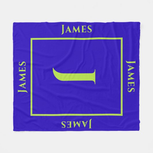 Couverture Polaire Votre propre nom, initiale et monogramme couleur (Devant (Horizontal))