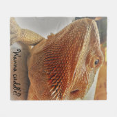 Couverture Polaire Voulez caresser la copie barbue mignonne de dragon (Devant (Horizontal))