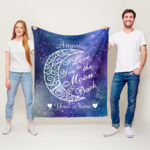 Couverture Polaire Vous aimez à la lune et le dos Personnalisé