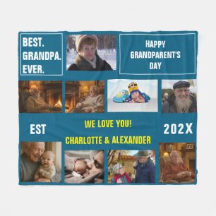 Couverture Polaire Vous avez dit : Meilleur Grand-Père Photo Collage 