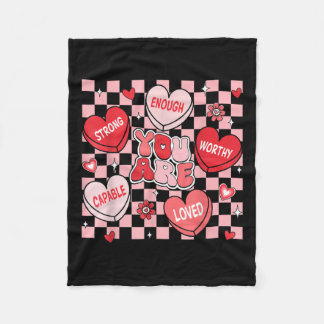 Couverture Polaire Vous Êtes Aimé Digne Assez Candy Coeur Enseignant