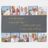 Couverture Polaire Vous êtes Manqués 10 Photo Collage Grey Souvenir (Devant (Horizontal))