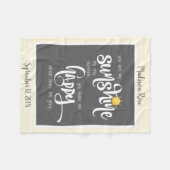 Couverture Polaire Vous êtes mon soleil, gris/jaune, personnalisé (Devant (Horizontal))